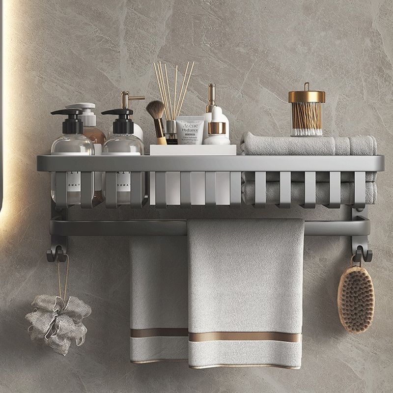 Modern gray aluminum bathroom accessory set