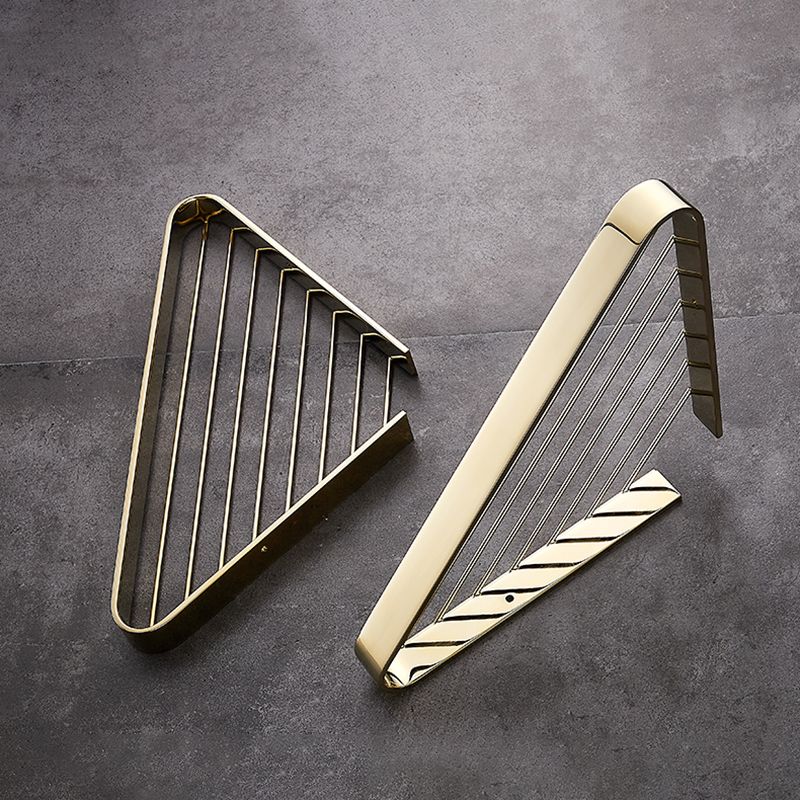 2-piece modern bathroom accessory set, polished chrome/gold, bathroom shelf