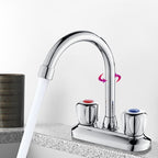 Modern Center Set Mixer Tap Chrome 2 Knob Handles Swivel Spout Basin Mixer Tap