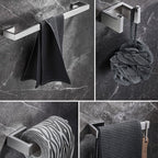 Stainless Steel Bathroom Set 4-Piece Modern Style Simple Bathroom Accessory Set