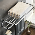 Polished Chrome Modern Bathroom Accessory Set in Stainless Steel with Bath Shelf/Towel Bar