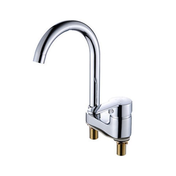 Chrome Round Washbasin Faucet with Swivel Spout for the Bathroom