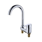 Chrome Round Washbasin Faucet with Swivel Spout for the Bathroom