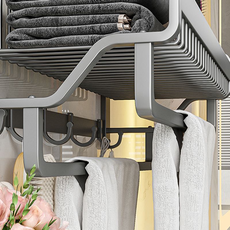 Modern Metal Bath Accessory Set Polished Silver Bath Shelf/Paper Holder/Towel Hook