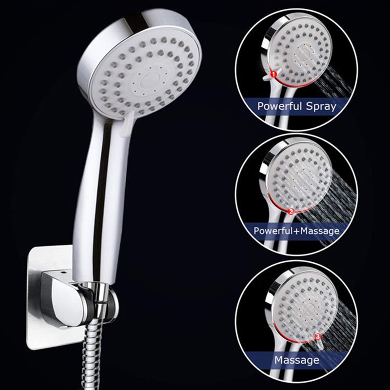 Contemporary Shower Combination Double Shower Head Chrome Wall Mount Round Shower Head