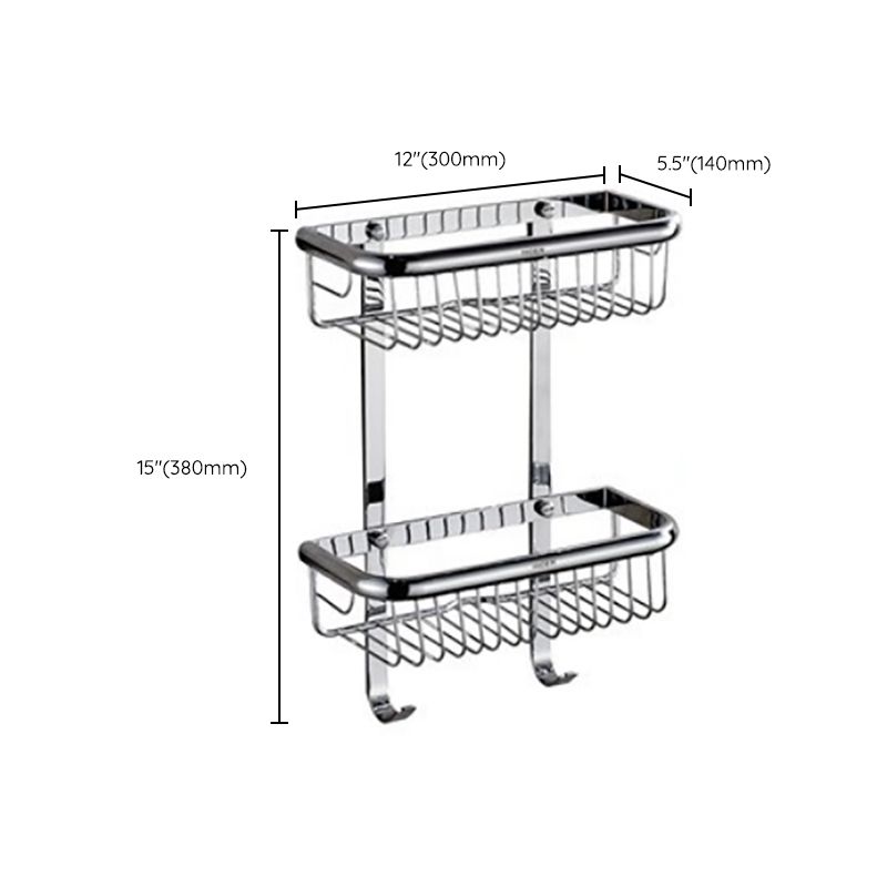 Polished Chrome Modern Bathroom Accessory Set Silver Towel Holder/Bath Shelf
