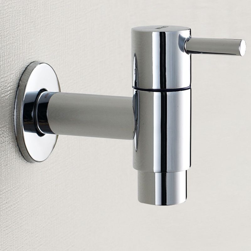 Contemporary Wall-Mounted Bathroom Faucet Single Hole Low Arc Solid Brass Circular Faucet