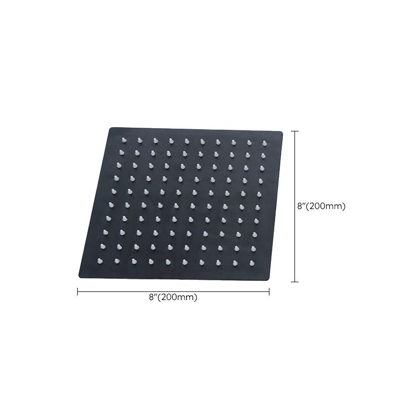 Black Square Fixed Shower Head Modern Style Wall Mounted Shower Head