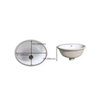 Modern Under-mount Sink Oval Porcelain with Pop-Up Drain Sink