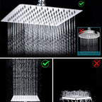 Contemporary Dual Shower Head Square High Arc Shower Head Combination in Chrome