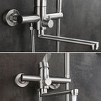 Wall-mounted metal bathtub filling low arch swivel bathtub mixer