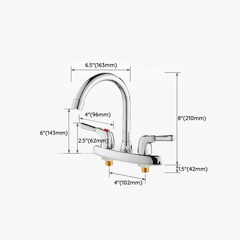 Modern Center Set Mixer Tap Chrome 2 Knob Handles Swivel Spout Basin Mixer Tap