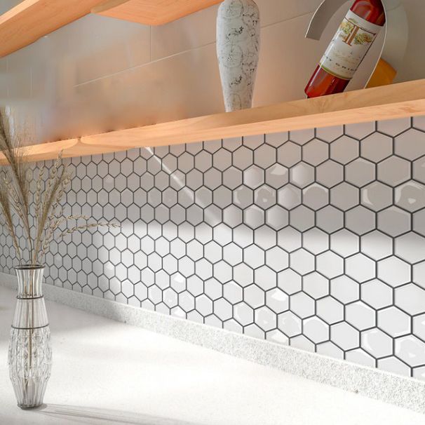 Square Peel and Stick Back Wall Modern Plastic Peel and Stick Back Wall