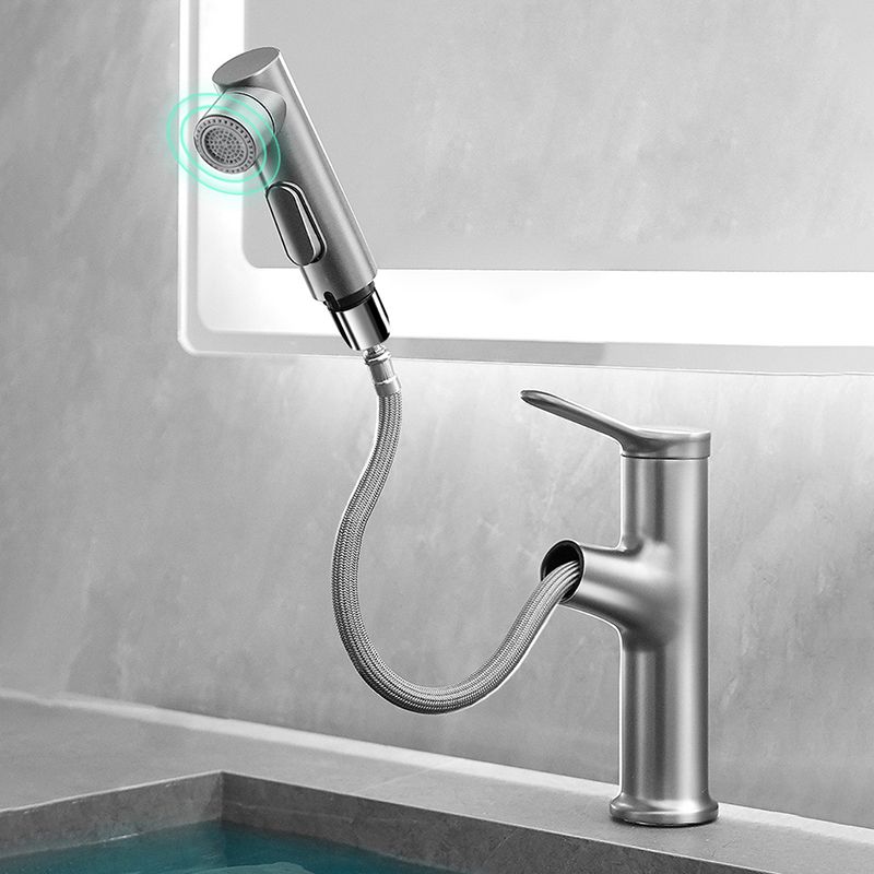 Contemporary Single Color Faucet Low Arc Centerset Sink Faucet for Bathroom