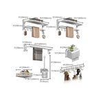 Modern white bathroom accessories as a single piece or in a set made of metal