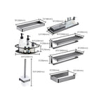 Gray 5-piece modern bathroom accessory set made of stainless steel