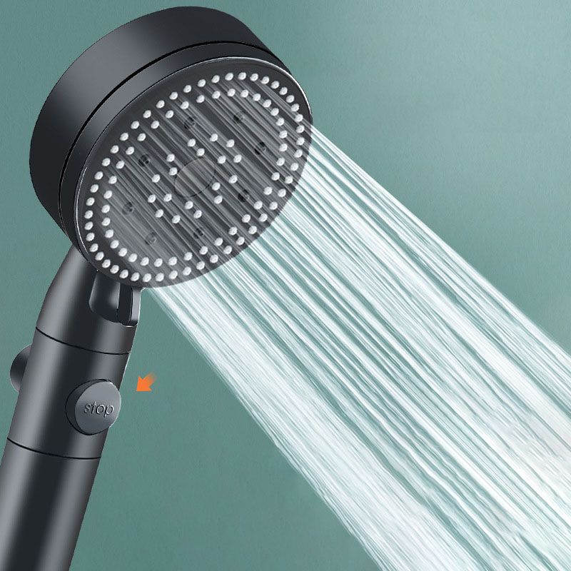 Metal Black Shower Head Self-Cleaning Standard Round Hand Shower
