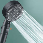 Metal Black Shower Head Self-Cleaning Standard Round Hand Shower