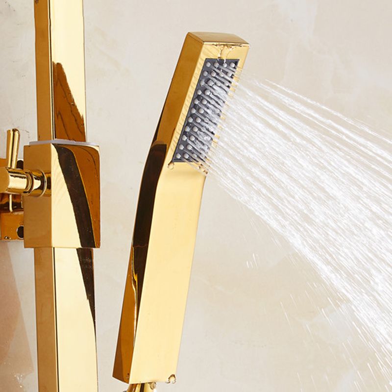 Contemporary Shower Head Square Golden Bathroom Handheld Shower