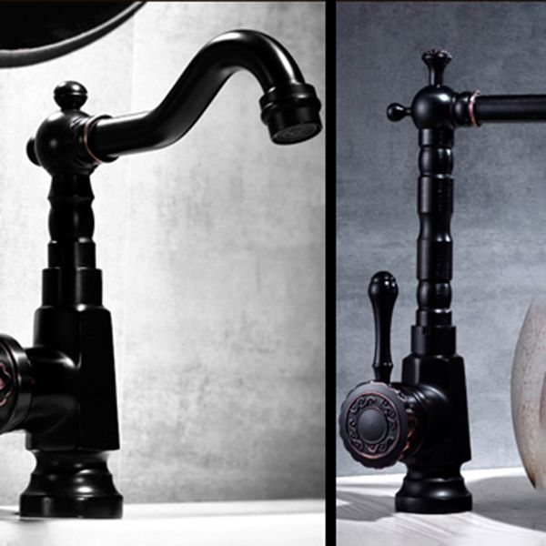 Glam Style Sink Faucet with Swivable Spout and Lever Handle