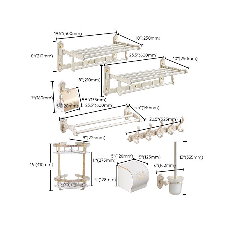 Traditional Bath Accessories Set White Bathroom Accessories Hardware Set