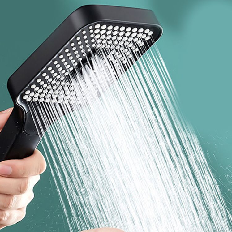 Modern Rectangular Hand Shower in Black 3 Spray Wall Mounted Hand Shower