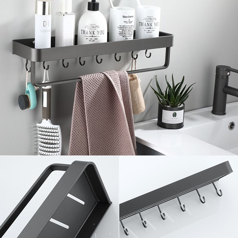 Contemporary bathroom accessories single piece or in a set made of gray metal