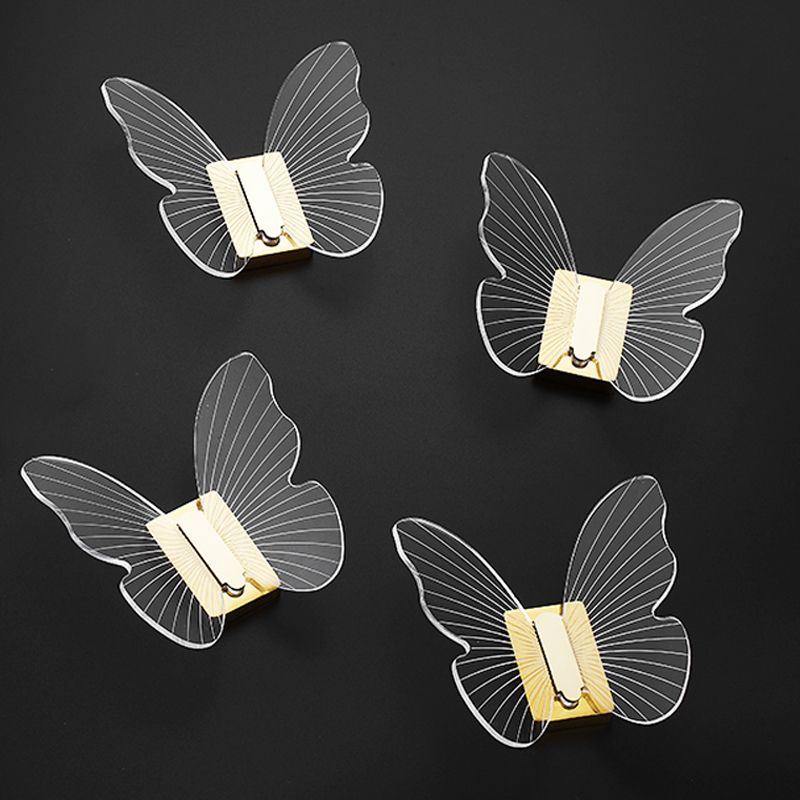 Modern Brass Bathroom Accessory Set Acrylic Butterfly Theme Bathrobe Hooks