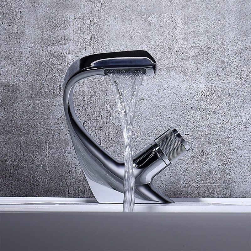 Contemporary Container Copper Brass Knob Handle Low Arch Container Faucet