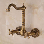 Wall-mounted fitting Glam Style Bathroom tap with 2 handles