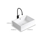 Modern Vessel Sink Porcelain Rectangular Vessel Sink (Not Including Faucet)