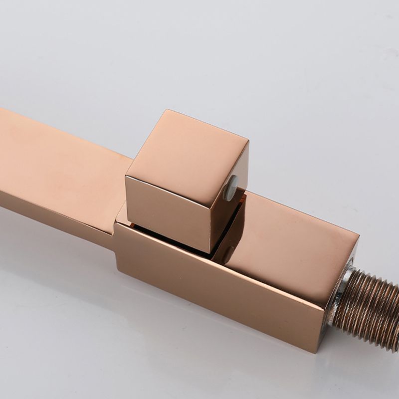 Contemporary Wall Mounted Bathroom Faucet Handle Knob Solid Brass Square Faucet