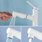 Modern Sink Faucet Solid Color Copper Sink Faucet for Bathroom