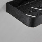 Matt Black Bathroom Set Modern 1/2 - Piece Stainless Steel Bathroom Shelf