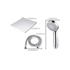 High Pressure 8 Inch Shower Set 3-Function Hand Shower Stainless Steel Square Ceiling Shower Head