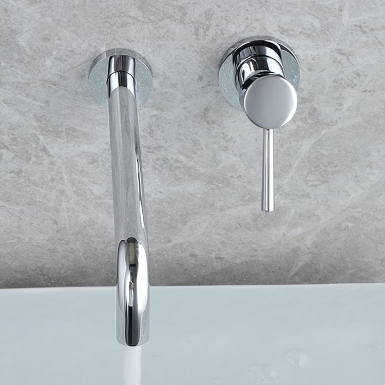 Wall-mounted Metallic Bathtub Faucet Low Arc Pipe Bathtub Tap