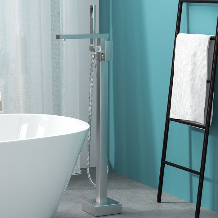 Modern Freestanding Bathtub Faucet Copper Floor Mounted Freestanding Bathtub Faucet