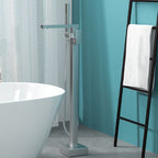 Modern Freestanding Bathtub Faucet Copper Floor Mounted Freestanding Bathtub Faucet