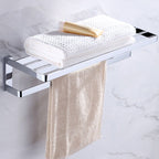 Chrome brass modern bathroom accessory set with towel bar/ ring/ paper holder & bathrobe hook
