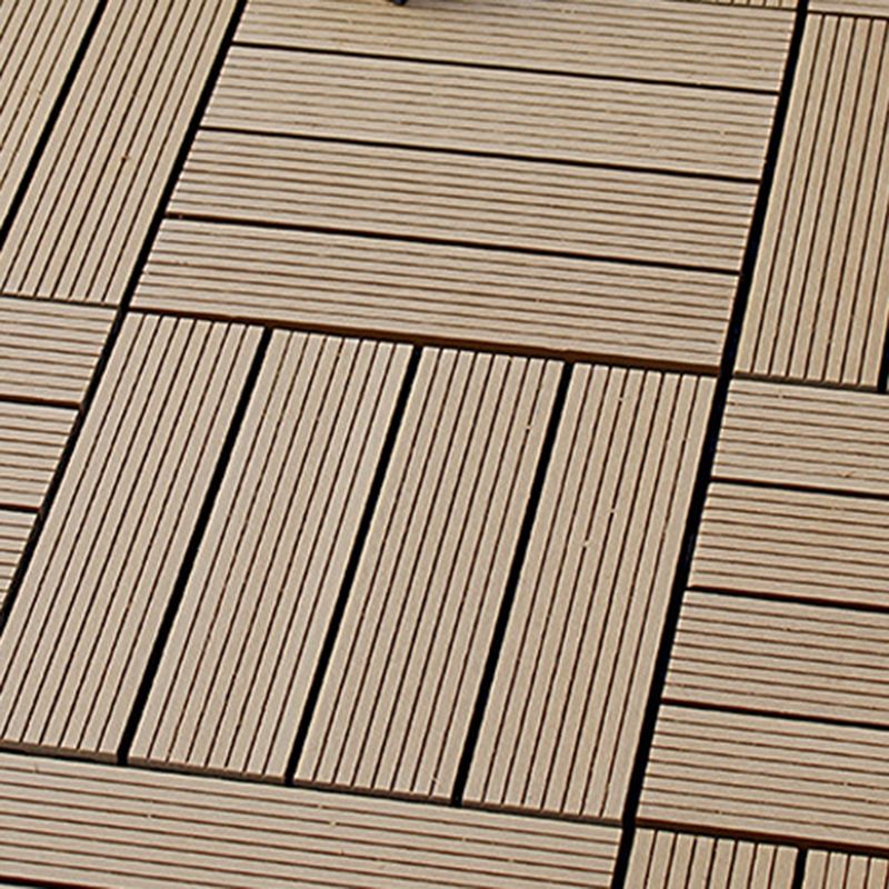 12" X 12" 4-Slat Square Deck/Patio Floor Tiles Snap Installation Floor Plank Tiles