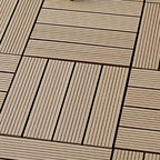 12" X 12" 4-Slat Square Deck/Patio Floor Tiles Snap Installation Floor Plank Tiles