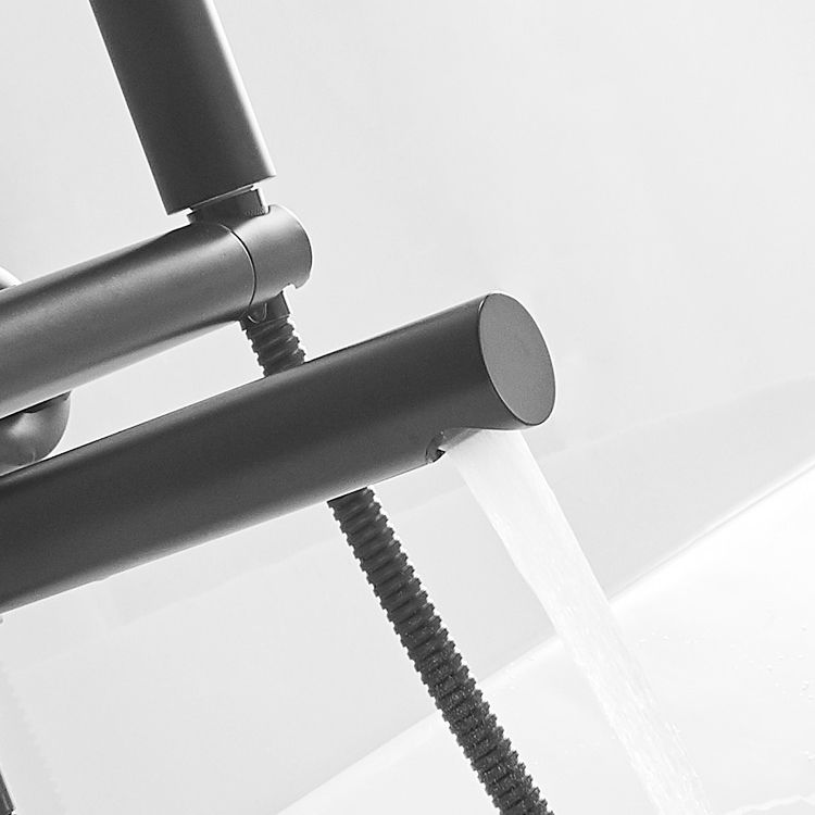 Swivel spout bathtub faucet single lever handle hand shower bathtub filling valve with shower hose