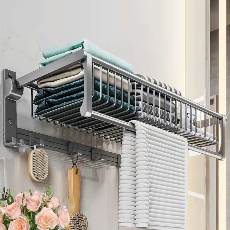 Gray bathroom accessories as a single piece or as a set with towel holder/bathroom shelf/robe hooks