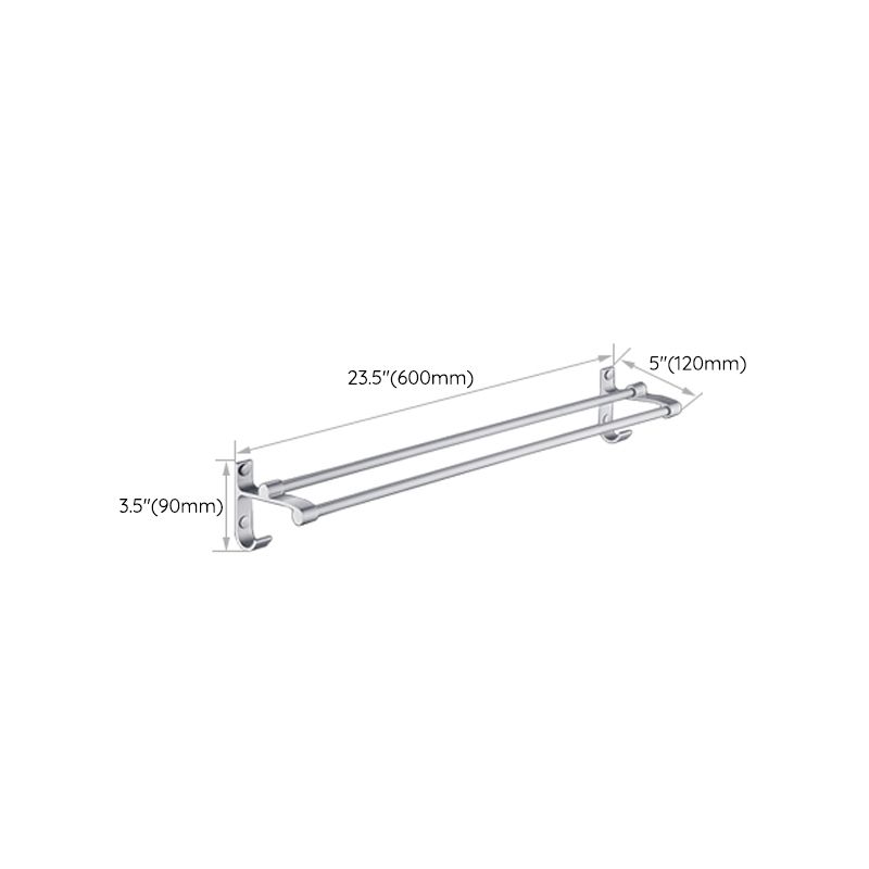 Silver Contemporary Bathroom Hardware Set Stainless Steel Aluminum Bathroom Set