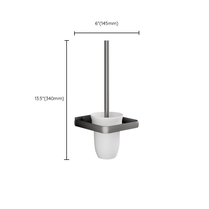 Contemporary Bathroom Accessory Set Gray Aluminum Bathroom Shelf/Towel Rack/Bathtub Hook