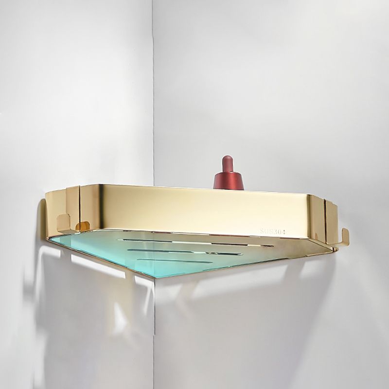 Modern 3-piece bathroom accessory set made of stainless steel, bathroom shelf