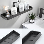 Contemporary bathroom accessories single piece or in a set made of gray metal