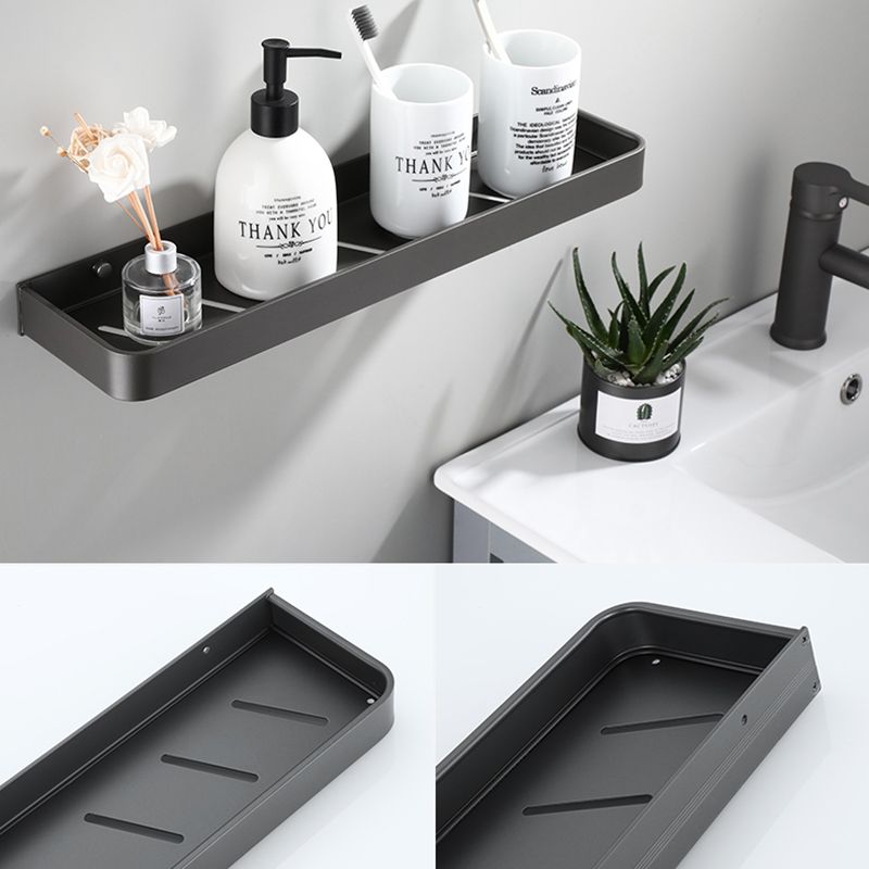 Contemporary bathroom accessories single piece or in a set made of gray metal