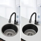 Kitchen Sink Round Single Bowl Color and Scratch Resistant Under-mounted Stainless Steel Kitchen Sink