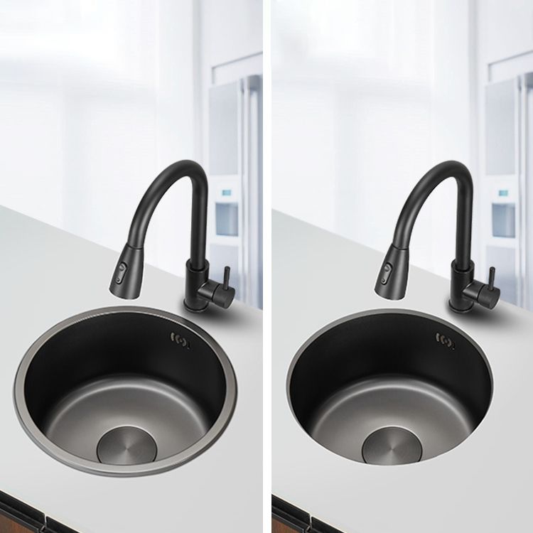 Kitchen Sink Round Single Bowl Color and Scratch Resistant Under-mounted Stainless Steel Kitchen Sink